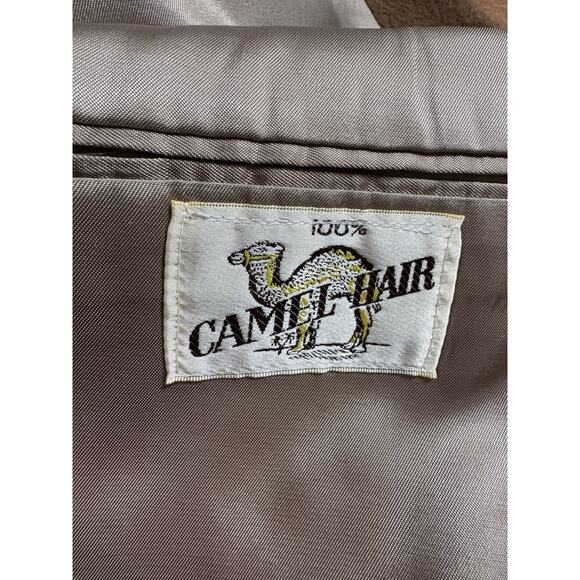 VTG 70s Hunt Valley Camel Hair Sport Coat 46R 2 Button Luxury Blazer USA *READ - Picture 2 of 13